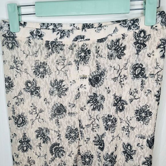 Free People Grey Floral Layered In Lace Footless Tights Chamoix Cream M NWT - Picture 7 of 11